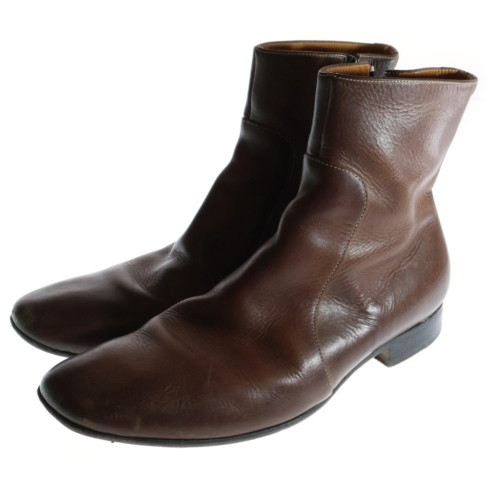 Maison Margiela 22(メゾンマルジェラ) サイドジップ レザー ブーツ ブラウン