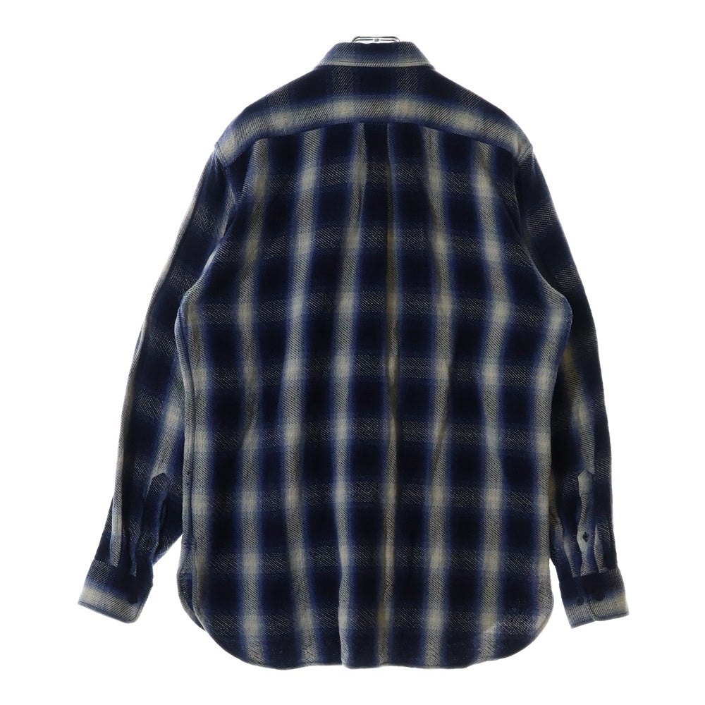 DRIES VAN NOTEN(ドリスヴァンノッテン) 21AW コットン オンブレチェック 長袖シャツ ホワイト/ブルー