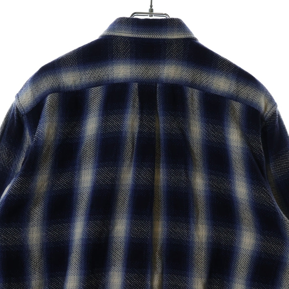 DRIES VAN NOTEN(ドリスヴァンノッテン) 21AW コットン オンブレチェック 長袖シャツ ホワイト/ブルー