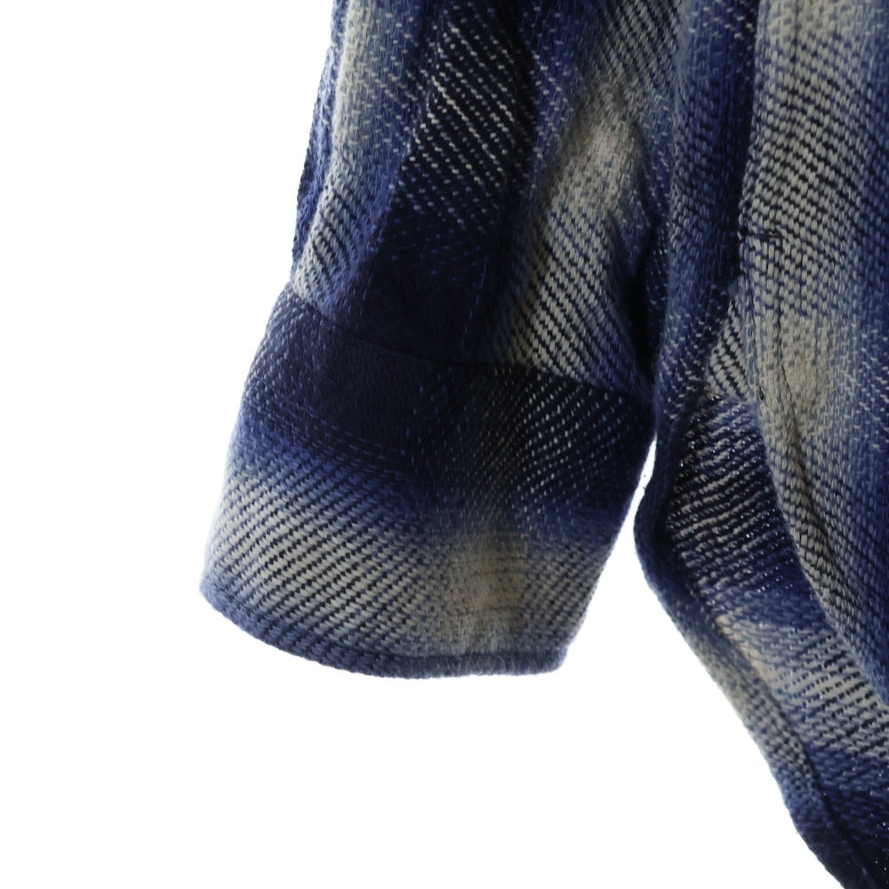 DRIES VAN NOTEN(ドリスヴァンノッテン) 21AW コットン オンブレチェック 長袖シャツ ホワイト/ブルー