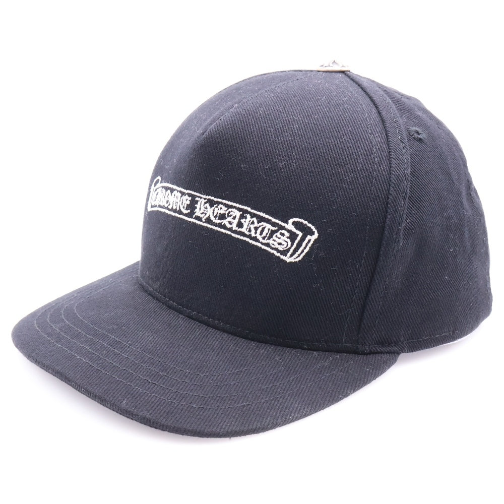 CHROME HEARTS(クロムハーツ) SCROLL LABEL スクロールラベル ステッチ デニムキャップ 帽子 ブラック