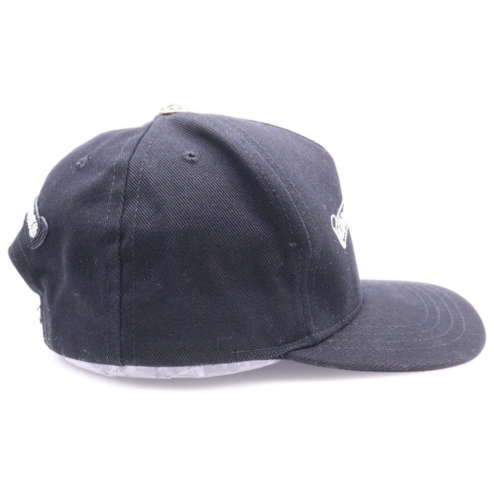 CHROME HEARTS(クロムハーツ) SCROLL LABEL スクロールラベル ステッチ デニムキャップ 帽子 ブラック