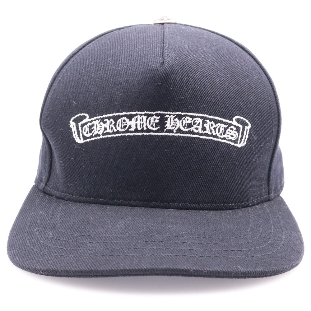 CHROME HEARTS(クロムハーツ) SCROLL LABEL スクロールラベル ステッチ デニムキャップ 帽子 ブラック