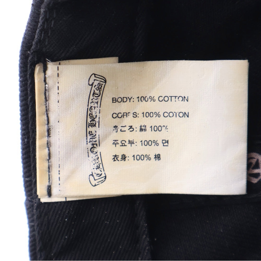CHROME HEARTS(クロムハーツ) SCROLL LABEL スクロールラベル ステッチ デニムキャップ 帽子 ブラック