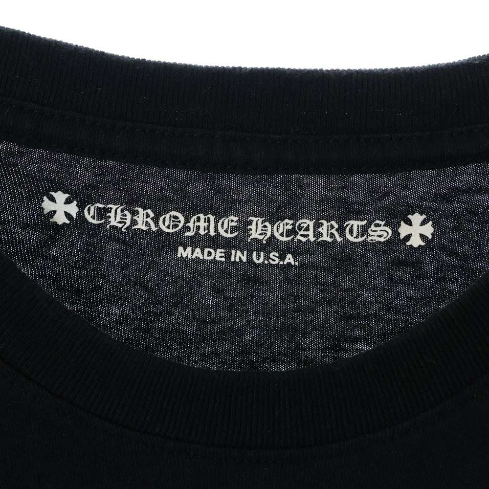 CHROME HEARTS(クロムハーツ) PPO US SCRL L/S Tee 星条旗 スクロールラベル 長袖Tシャツ ブラック