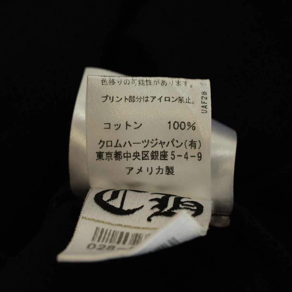 CHROME HEARTS(クロムハーツ) PPO US SCRL L/S Tee 星条旗 スクロールラベル 長袖Tシャツ ブラック