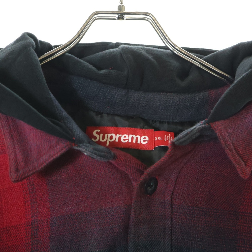SUPREME(シュプリーム) 25SS Quilted Lined Hooded Flannel Shirt キルティングライナーフードフランネルシャツ レッド