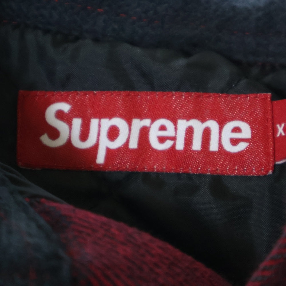SUPREME(シュプリーム) 25SS Quilted Lined Hooded Flannel Shirt キルティングライナーフードフランネルシャツ レッド
