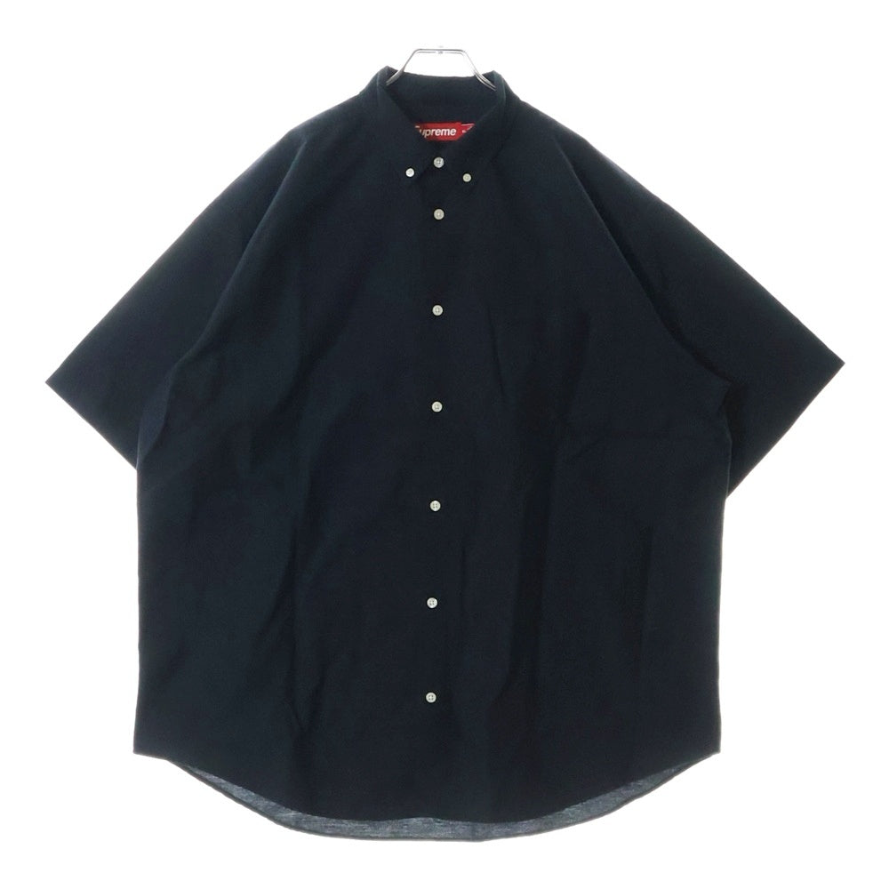 SUPREME(シュプリーム) 23AW Loose Fit Oxford shirt フロントエンブロイダリー ルーズフィット オックスフォード 半袖シャツ ブラック