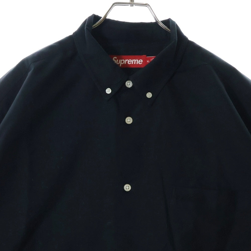 SUPREME(シュプリーム) 23AW Loose Fit Oxford shirt フロントエンブロイダリー ルーズフィット オックスフォード 半袖シャツ ブラック