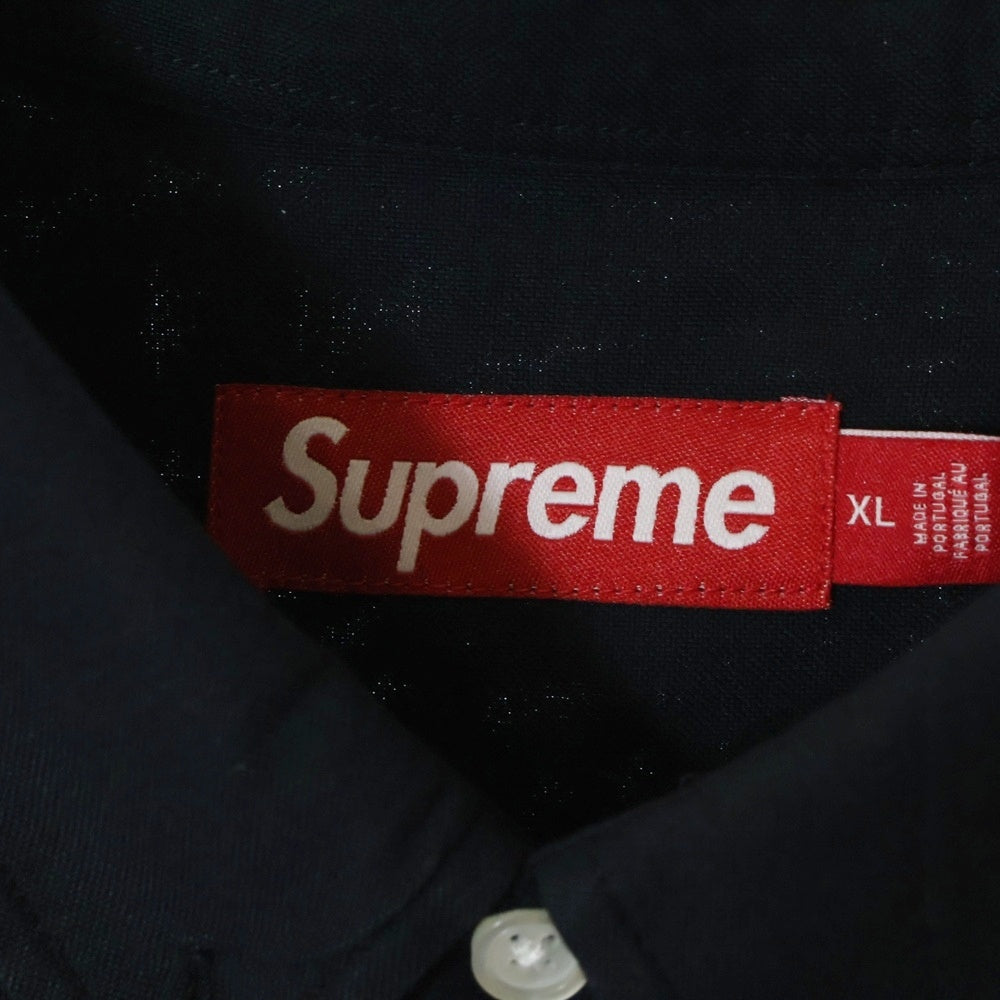 SUPREME(シュプリーム) 23AW Loose Fit Oxford shirt フロントエンブロイダリー ルーズフィット オックスフォード 半袖シャツ ブラック