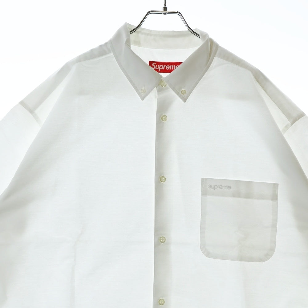 SUPREME(シュプリーム) 24SS Loose Fit S/S Oxford shirt フロントエンブロイダリー ルーズフィット オックスフォード 長袖シャツ ホワイト