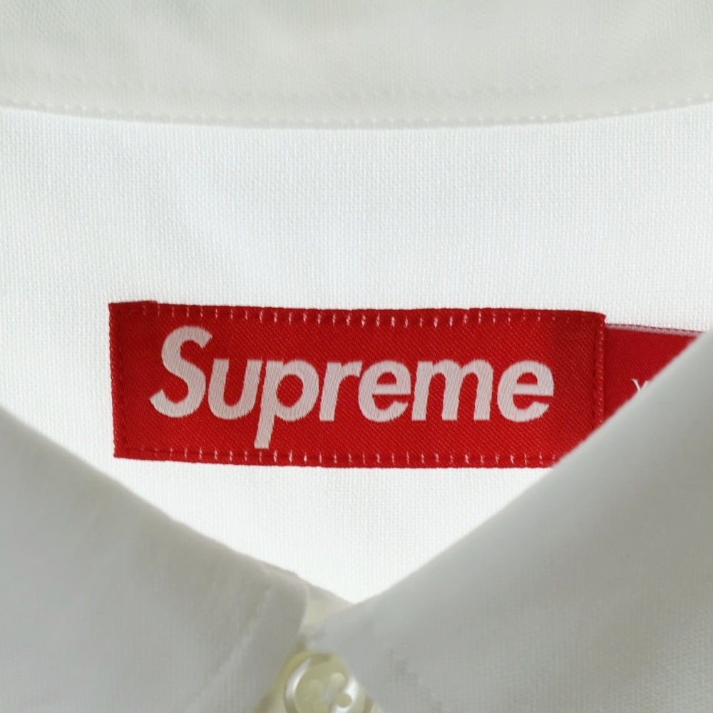 SUPREME(シュプリーム) 24SS Loose Fit S/S Oxford shirt フロントエンブロイダリー ルーズフィット オックスフォード 長袖シャツ ホワイト