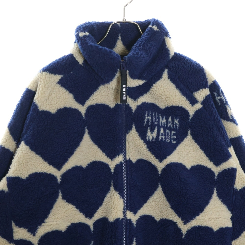 HUMAN MADE(ヒューマンメイド) 24AW HEART FLEECE JACKET ハートロゴ フリースジャケット ネイビー HM28JK040