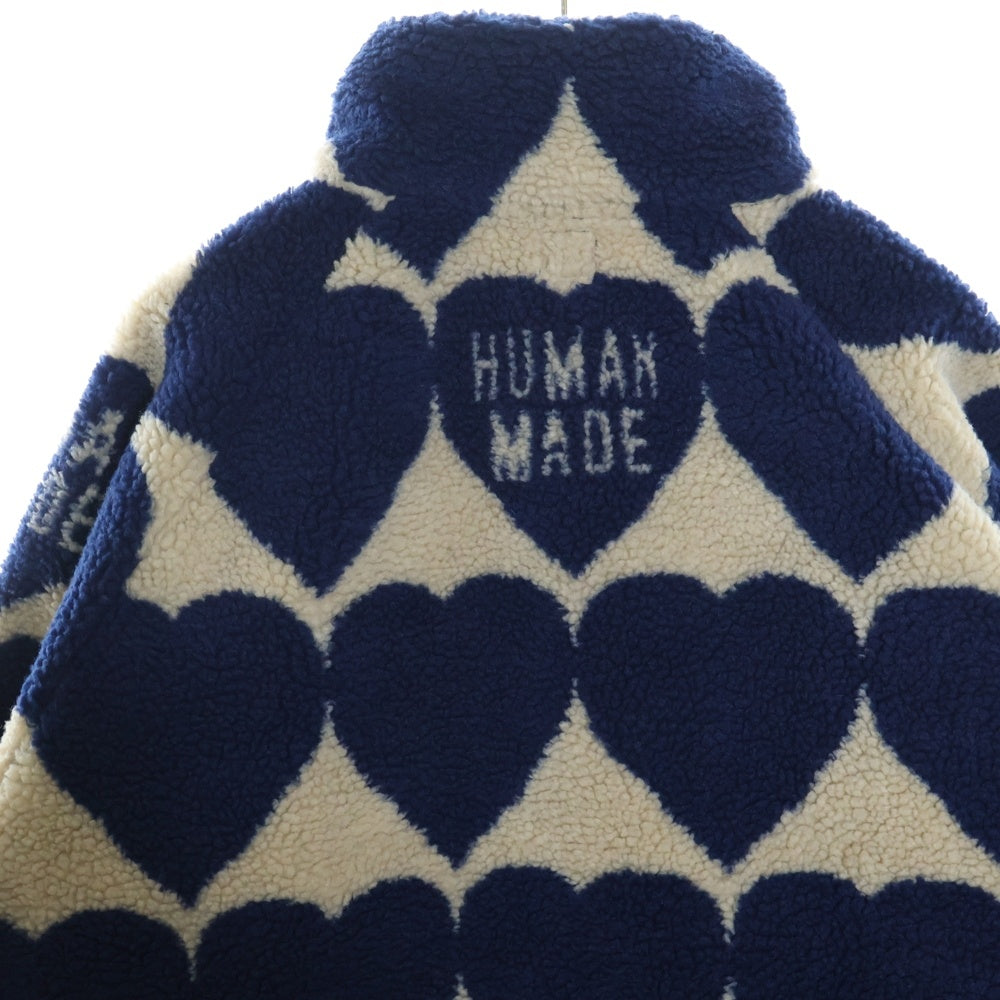 HUMAN MADE(ヒューマンメイド) 24AW HEART FLEECE JACKET ハートロゴ フリースジャケット ネイビー HM28JK040