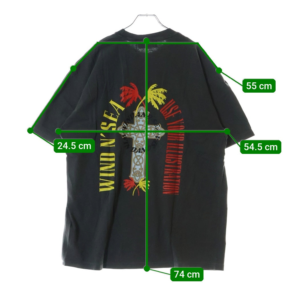 WIND AND SEA(ウィンダンシー) THRASH HERITAGE MICHELLE S/S TEE スラッシュヘリテージ ミッシェル ウォッシュ加工 半袖Tシャツ WDS-O-BND3-24-Q3-CS-05