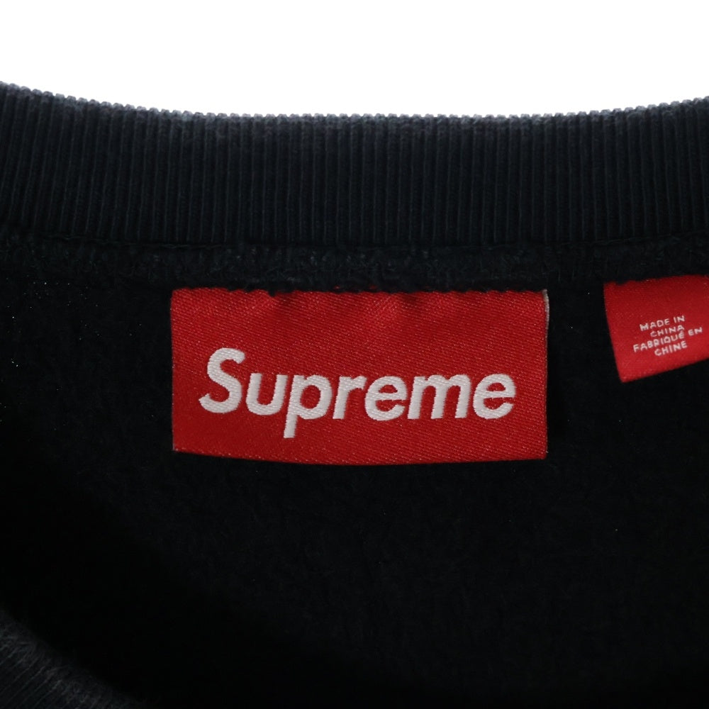 SUPREME(シュプリーム) 25SS Washed Box Logo Crewneck ウォッシュド ボックスロゴクルーネックスウェットトレーナー ブラック