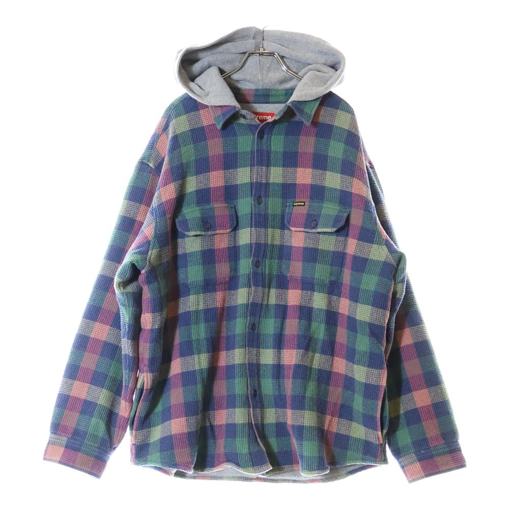 SUPREME(シュプリーム) 24AW Waffle Plaid Hooded Shirt ワッフルプレイドフードシャツ マルチ