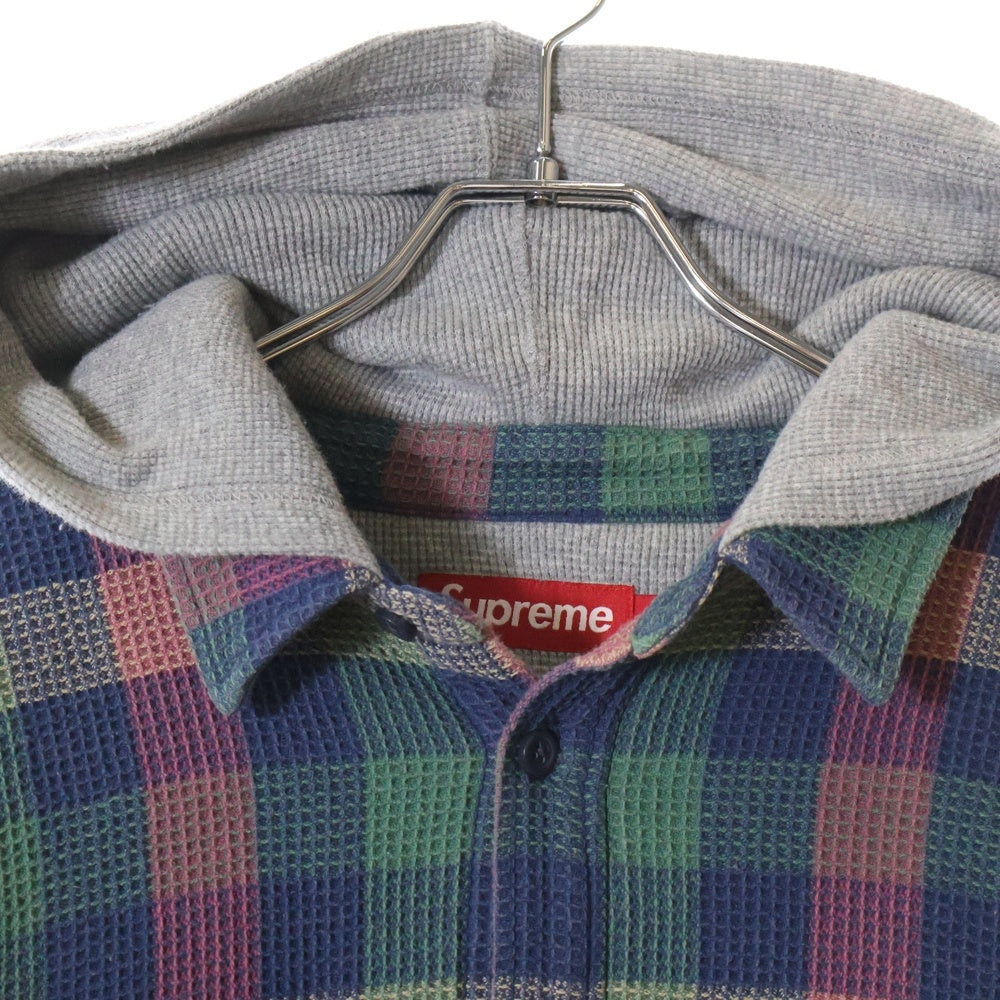 SUPREME(シュプリーム) 24AW Waffle Plaid Hooded Shirt ワッフルプレイドフードシャツ マルチ