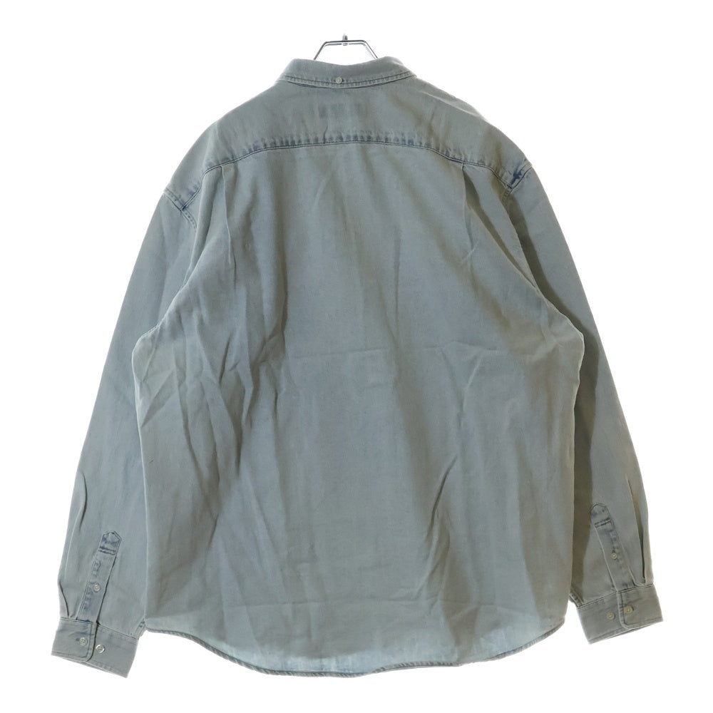 SUPREME(シュプリーム) 24SS Small Box Shirt スモールボックスロゴ ウォッシュ加工 ボタンダウン 長袖シャツ インディゴ