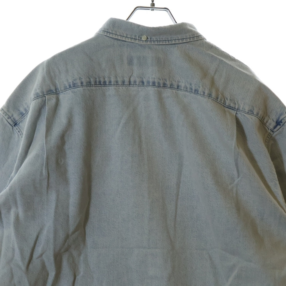 SUPREME(シュプリーム) 24SS Small Box Shirt スモールボックスロゴ ウォッシュ加工 ボタンダウン 長袖シャツ インディゴ