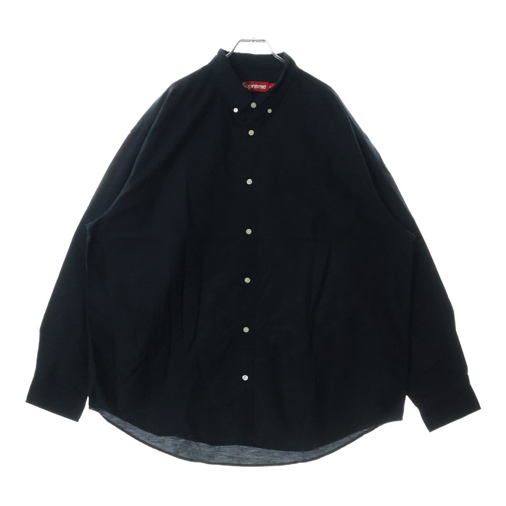 SUPREME(シュプリーム) 24SS Loose Fit S/S Oxford shirt フロントエンブロイダリー ルーズフィット オックスフォード 長袖シャツ ブラック