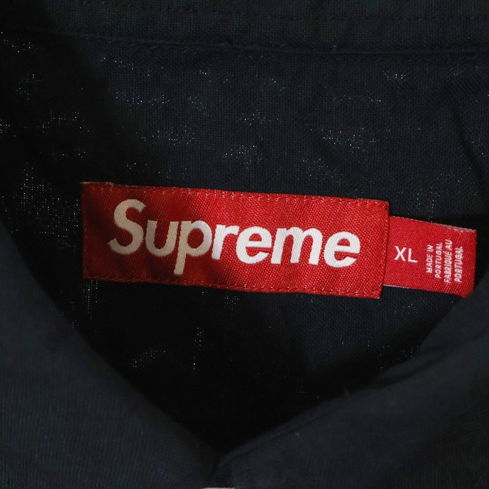 SUPREME(シュプリーム) 24SS Loose Fit S/S Oxford shirt フロントエンブロイダリー ルーズフィット オックスフォード 長袖シャツ ブラック