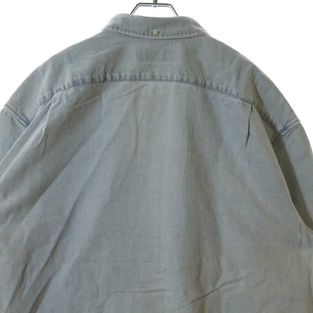 SUPREME(シュプリーム) 24AW Small Box Shirt スモールボックスロゴ ウォッシュ加工 ボタンダウン 長袖シャツ インディゴ