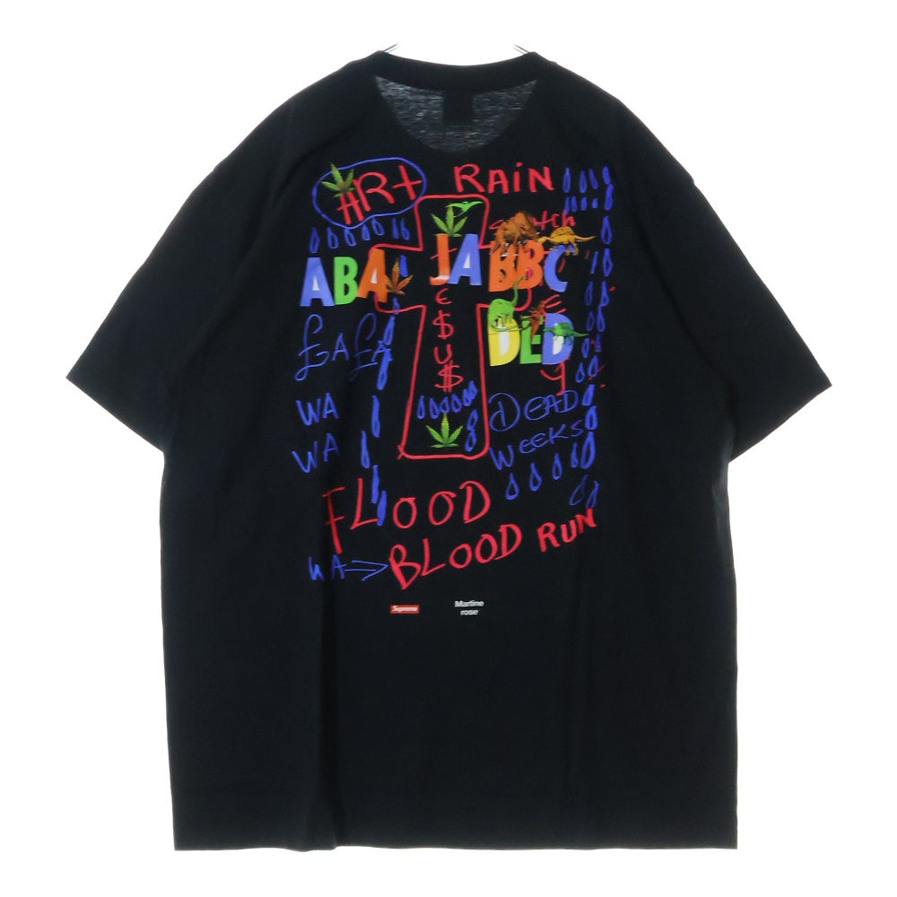 SUPREME(シュプリーム) 24AW× Martine Rose Lee Scratch Perry Tee マーティンローズ リー スクラッチ ペリー クルーネック半袖Tシャツ カットソー ブラック