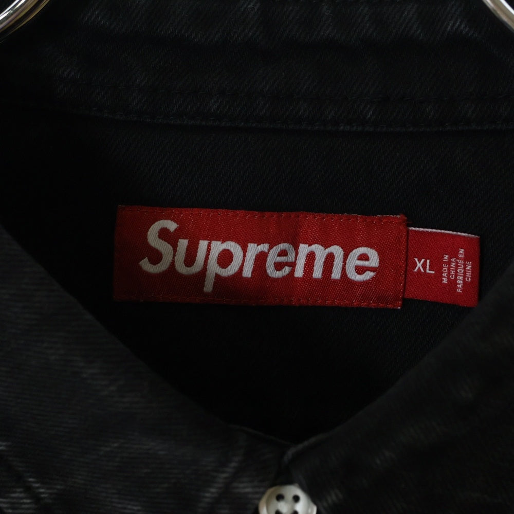 SUPREME(シュプリーム) 24SS Small Box Shirt スモールボックスロゴ ボタンダウン ウォッシュ加工 長袖シャツ ブラック