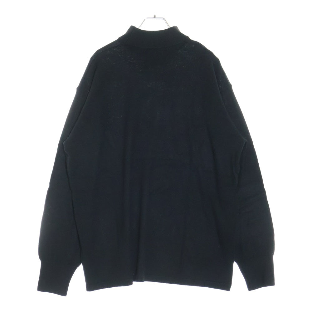 WIND AND SEA(ウィンダンシー) ×HYSTERIC GLAMOUR MOCK NECK SHIRT ヒステリックグラマー カラーエンブロイダリー モックネック ニットセーター ブラック WDS-C-HYS-23-AP-Q1-12