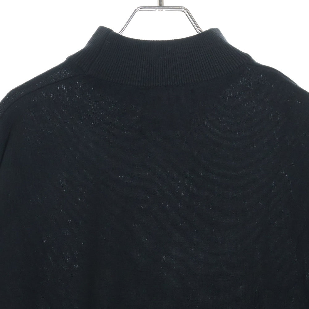 WIND AND SEA(ウィンダンシー) ×HYSTERIC GLAMOUR MOCK NECK SHIRT ヒステリックグラマー カラーエンブロイダリー モックネック ニットセーター ブラック WDS-C-HYS-23-AP-Q1-12