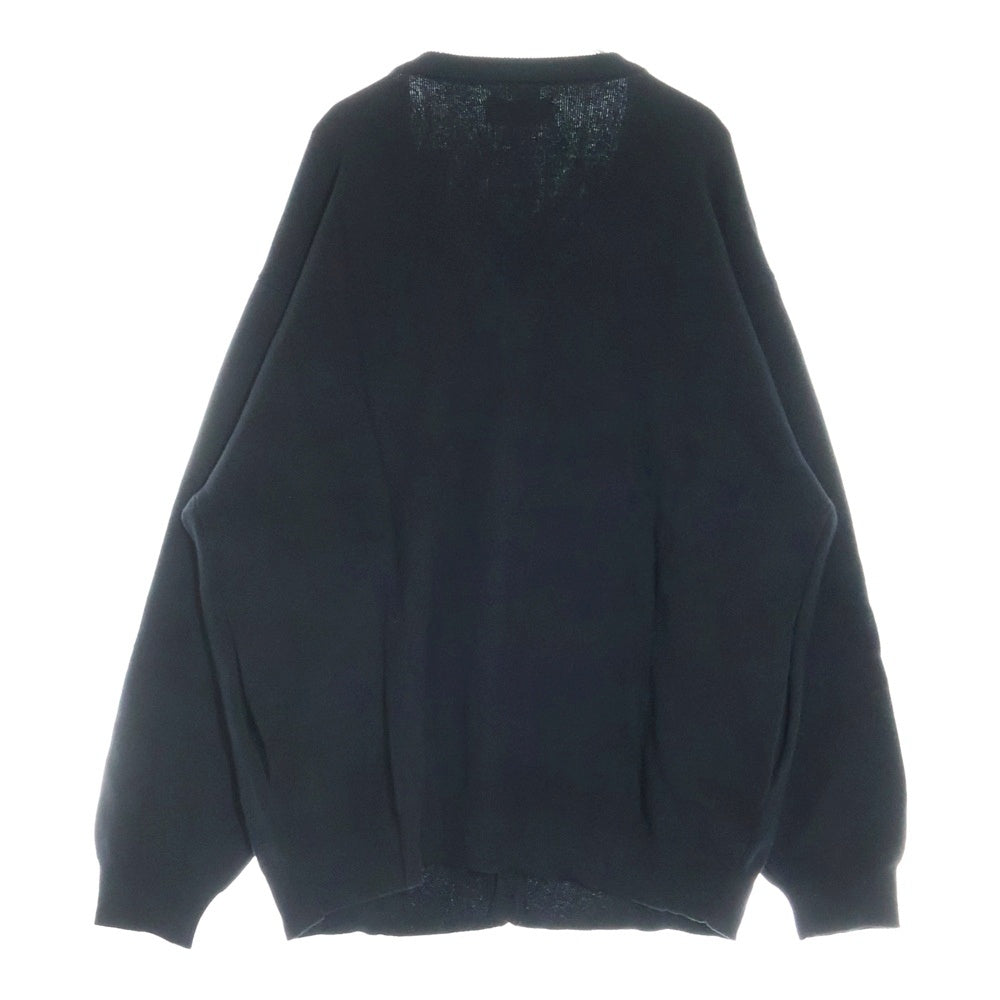 WIND AND SEA(ウィンダンシー) COTTON CASHMERE KNIT コットンカシミア フロントロゴ刺繍 ニットカーディガン ブラック WDS-O-ESSC-24-Q2-KN-02