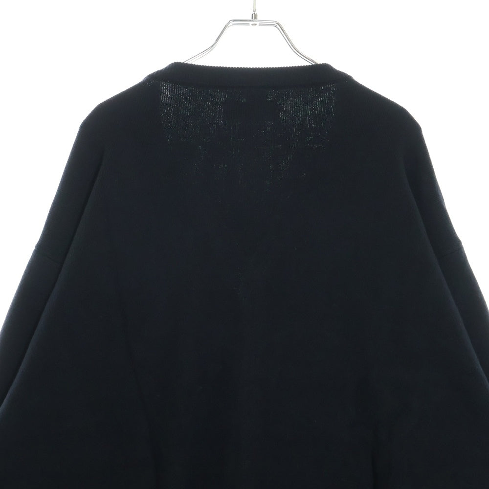 WIND AND SEA(ウィンダンシー) COTTON CASHMERE KNIT コットンカシミア フロントロゴ刺繍 ニットカーディガン ブラック WDS-O-ESSC-24-Q2-KN-02