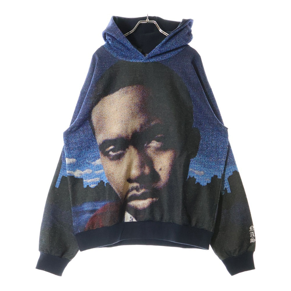 WIND AND SEA(ウィンダンシー) ×NAS GRAPHIC PARKA ナズ グラフィック プルオーバーパーカー ニットフーディ ブルー WDS-C-NAS-24-Q1-CS-01