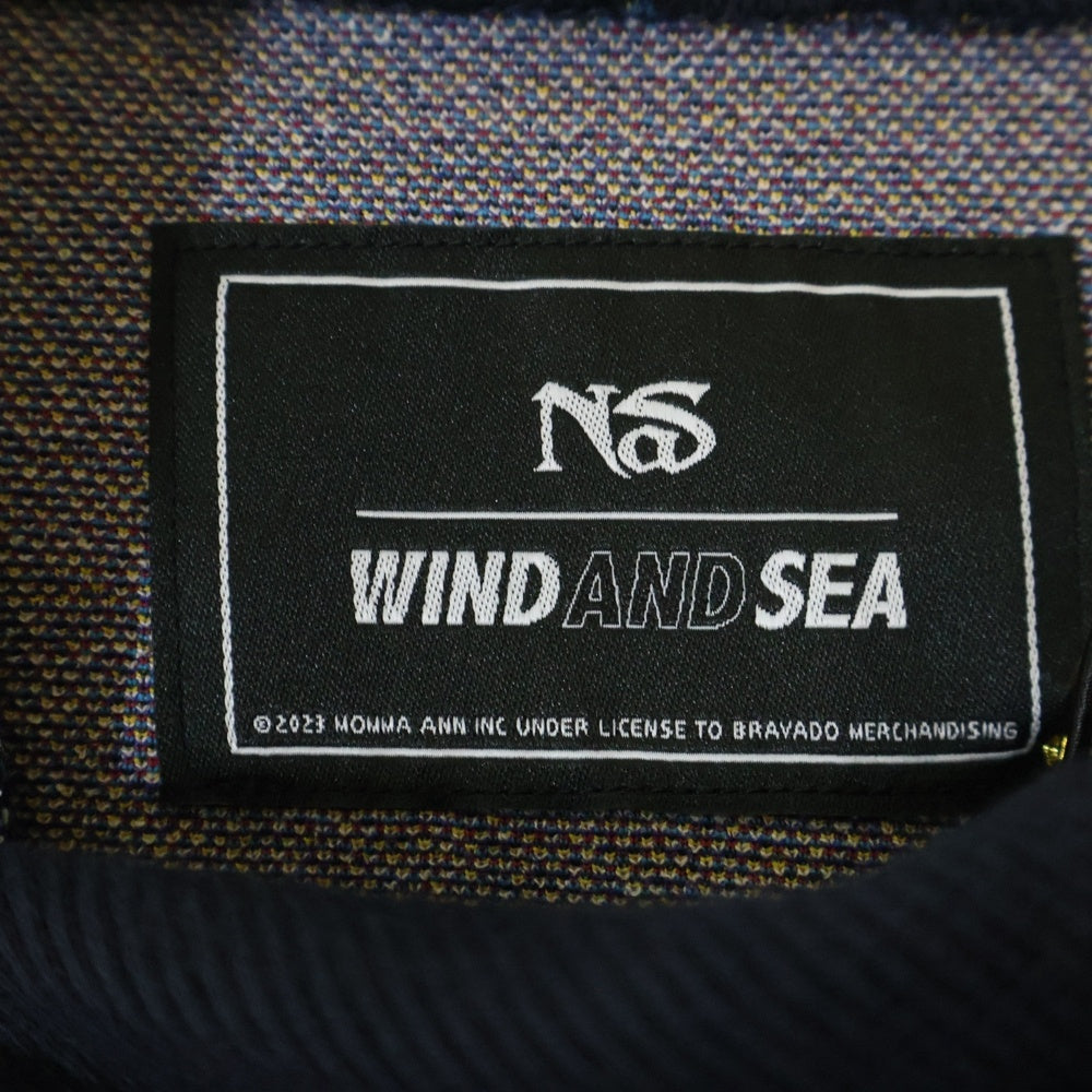 WIND AND SEA(ウィンダンシー) ×NAS GRAPHIC PARKA ナズ グラフィック プルオーバーパーカー ニットフーディ ブルー WDS-C-NAS-24-Q1-CS-01