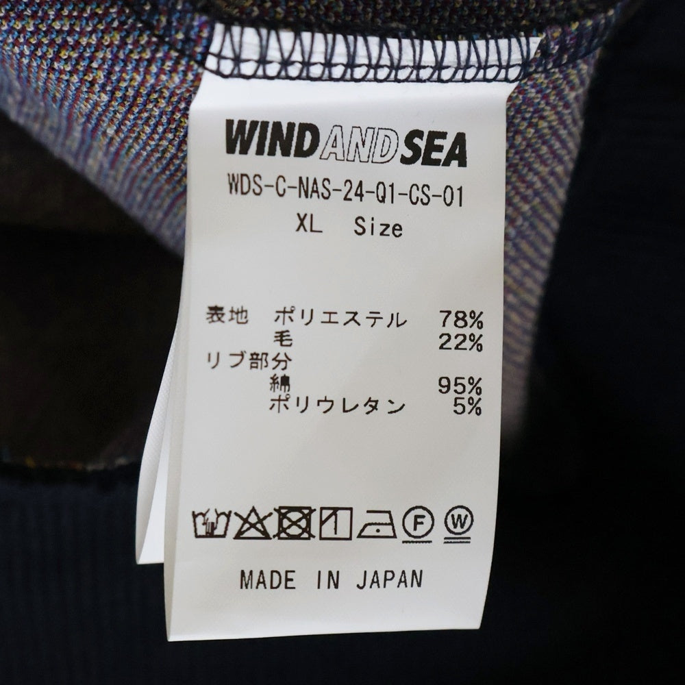WIND AND SEA(ウィンダンシー) ×NAS GRAPHIC PARKA ナズ グラフィック プルオーバーパーカー ニットフーディ ブルー WDS-C-NAS-24-Q1-CS-01