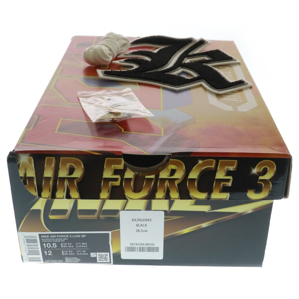 NIKE(ナイキ) ×NIGO AIR FORCE3 LOW ニゴー エアフォース3 ローカットスニーカー ブラック/ホワイト US10.5/28.5cm HF7630-001