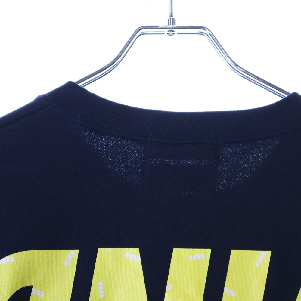 GOD SELECTION XXX(ゴッドセレクショントリプルエックス) 21AW×WIND AND SEA ロゴプリント クルーネックスウェット トレーナー ネイビー/イエロー GX-A21-WSCS-05