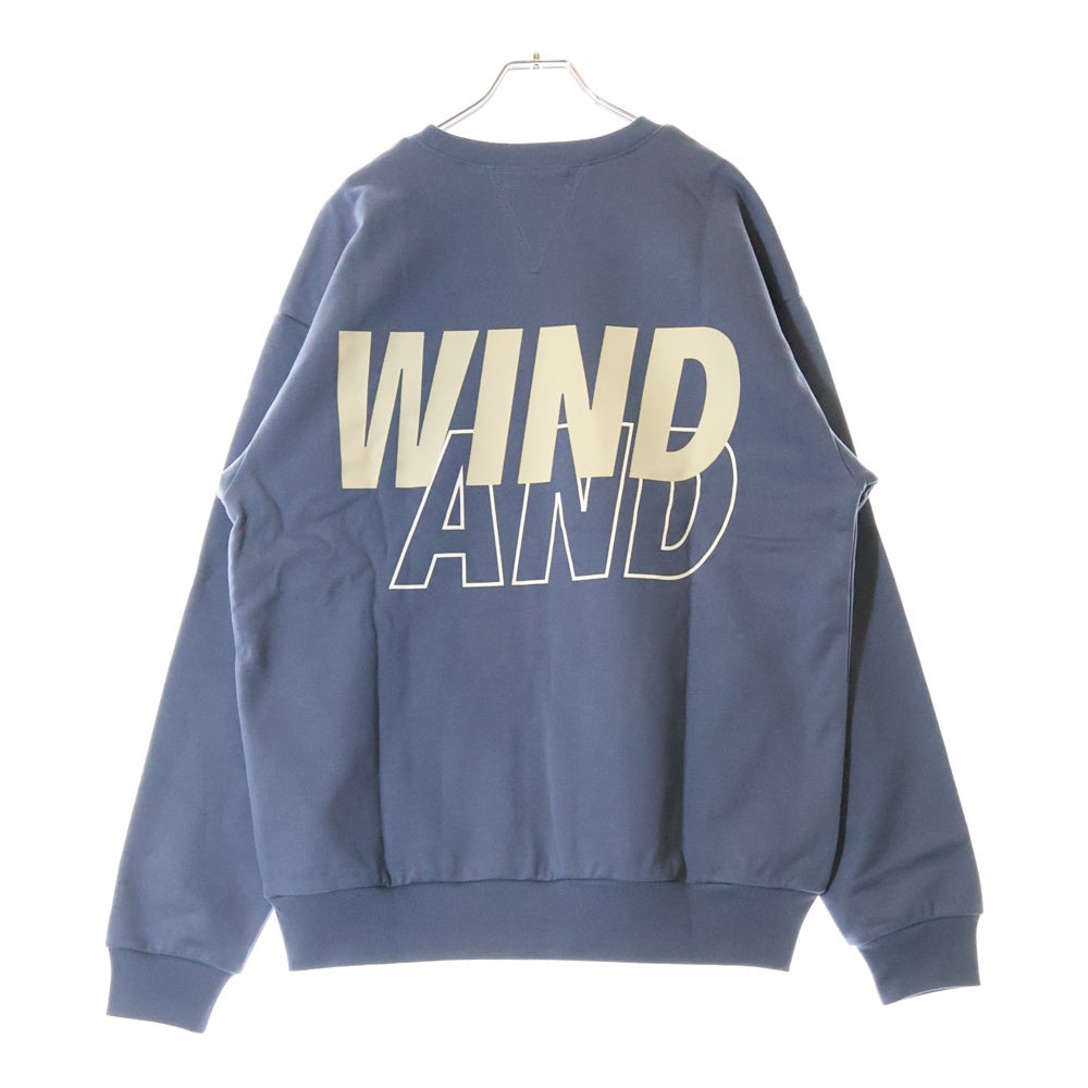 WIND AND SEA(ウィンダンシー) SEA CREW NECK フロントロゴプリント クルーネックスウェット トレーナー ブルー WDS-O-SEA-23-Q2-CS-01