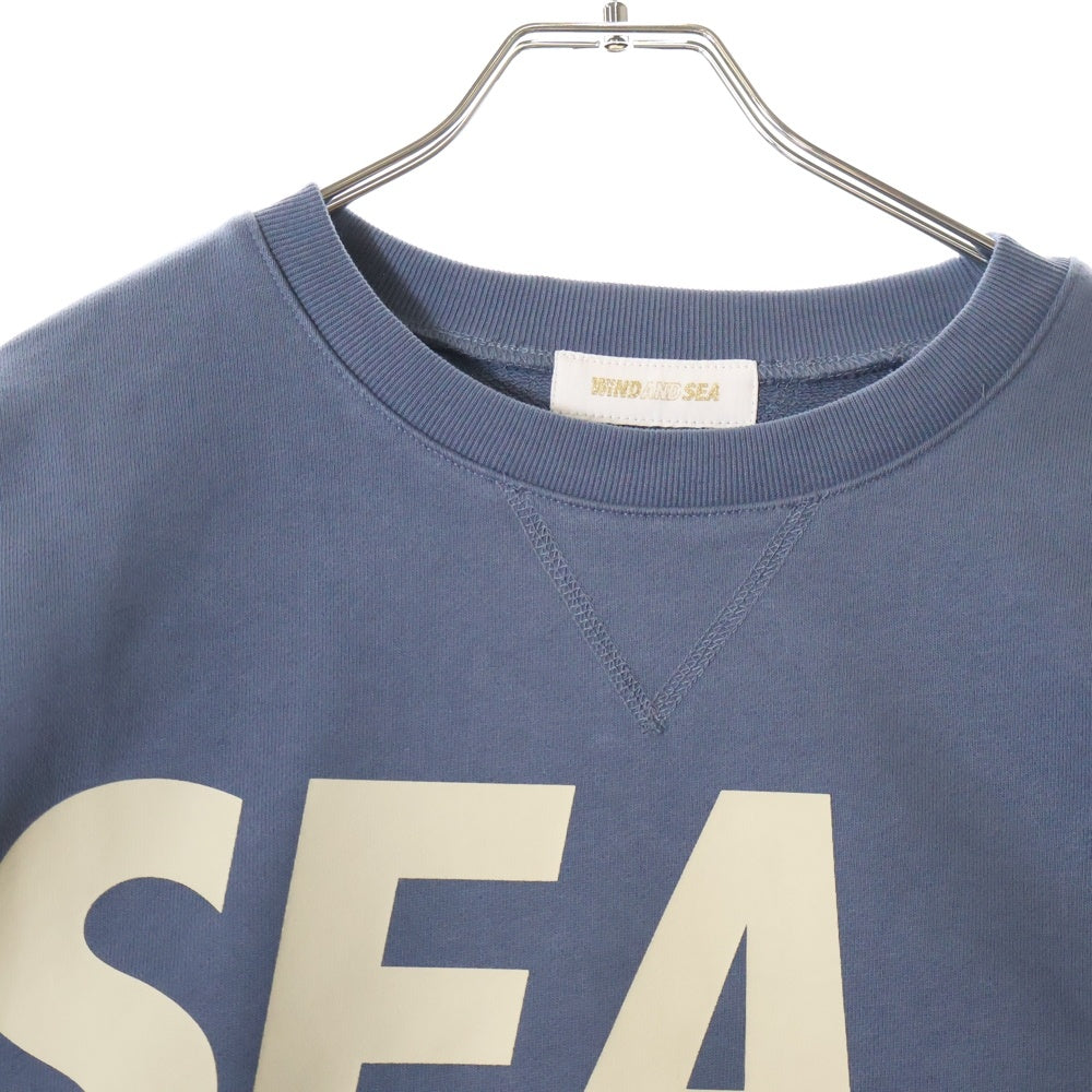 WIND AND SEA(ウィンダンシー) SEA CREW NECK フロントロゴプリント クルーネックスウェット トレーナー ブルー WDS-O-SEA-23-Q2-CS-01