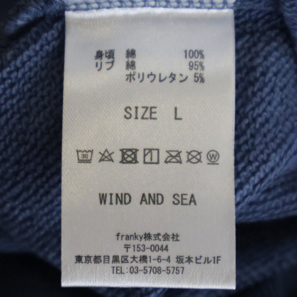 WIND AND SEA(ウィンダンシー) SEA CREW NECK フロントロゴプリント クルーネックスウェット トレーナー ブルー WDS-O-SEA-23-Q2-CS-01