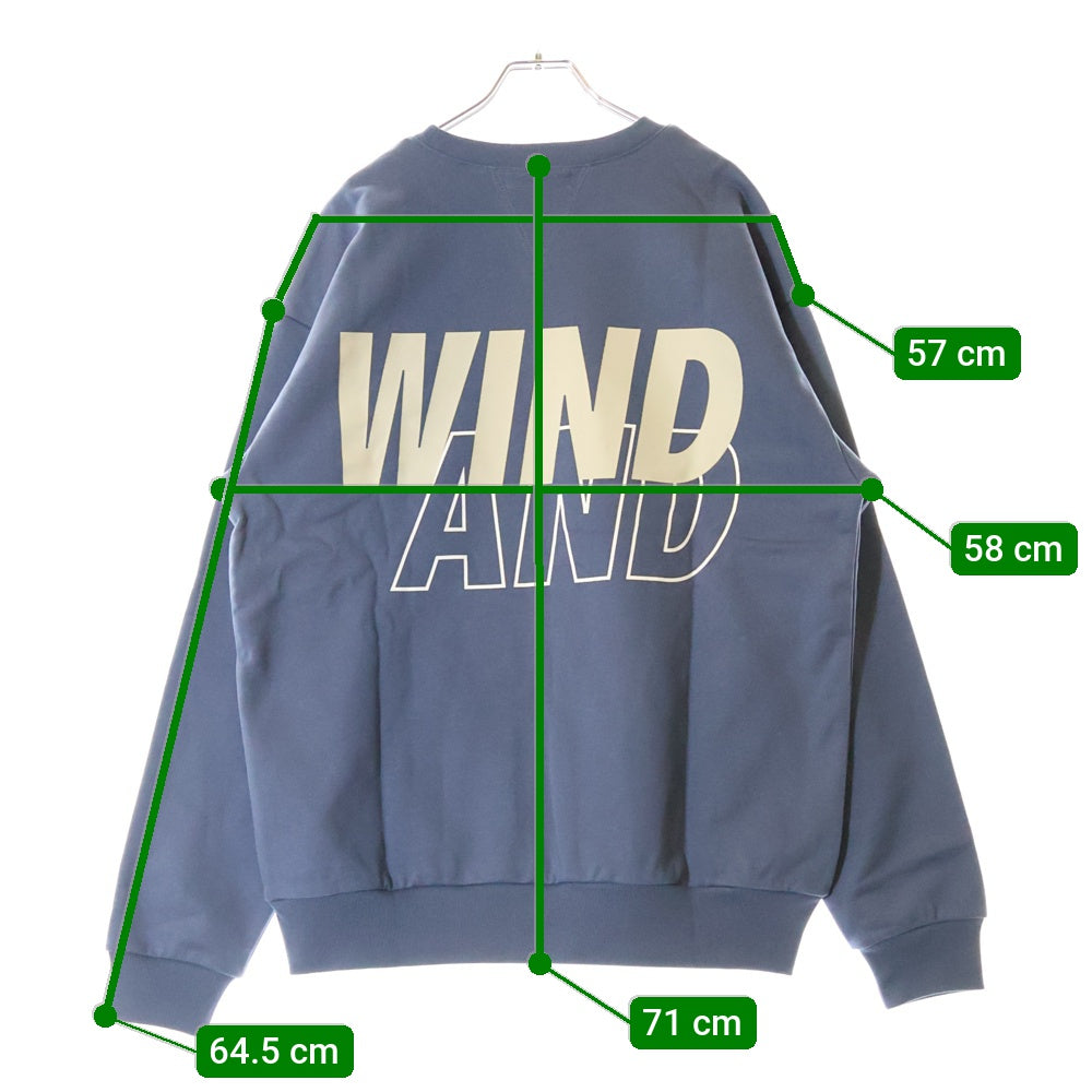 WIND AND SEA(ウィンダンシー) SEA CREW NECK フロントロゴプリント クルーネックスウェット トレーナー ブルー WDS-O-SEA-23-Q2-CS-01