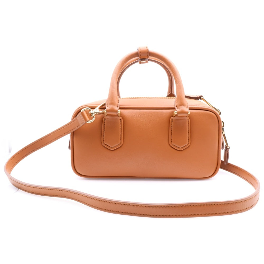 miumiu(ミュウミュウ) アルカディ スモール 2WAY レザー ショルダーバッグ ハンドバッグ ブラウン レディース 5BB142