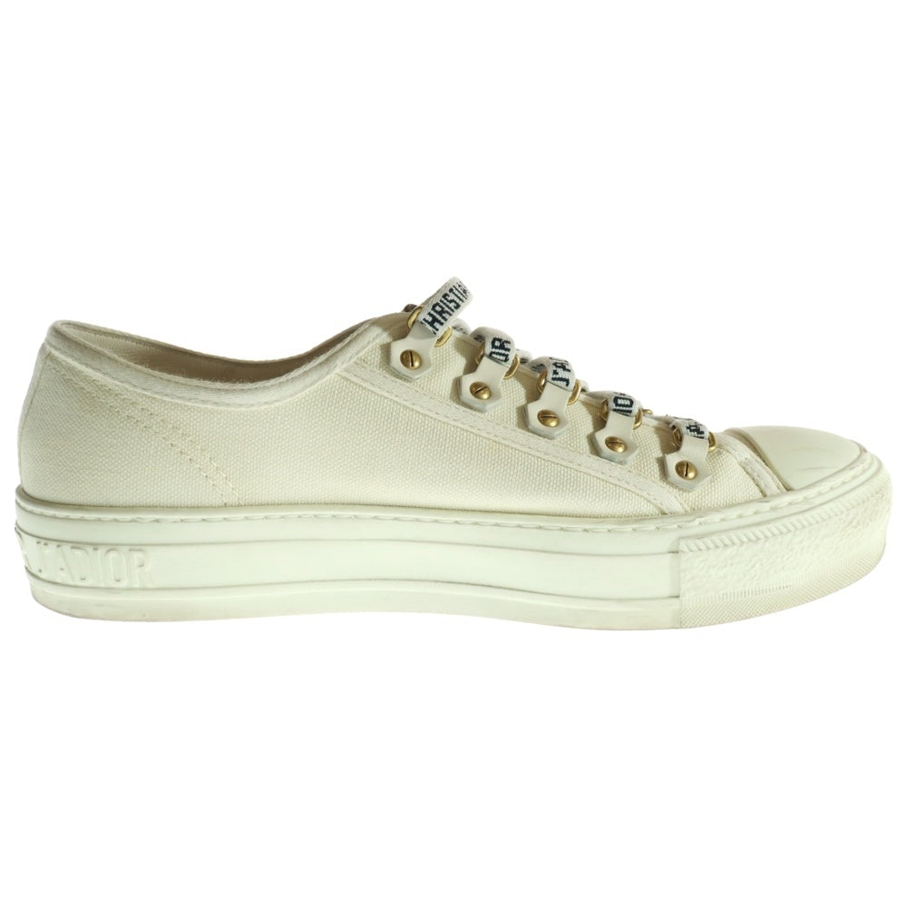 Christian Dior(クリスチャンディオール) 24SS WALK N ロゴシューレース ベルベット ローカットスニーカー ホワイト レディース DC0318