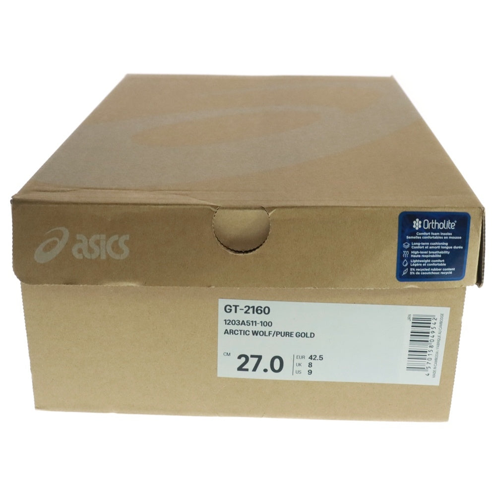ASICS(アシックス) 24AW atmos GT-2160 MEDALIST ARCTIC アトモス メダリスト アークティックウルフ ピュアゴールド ローカット スニーカー US9/27cm 1203A511-100