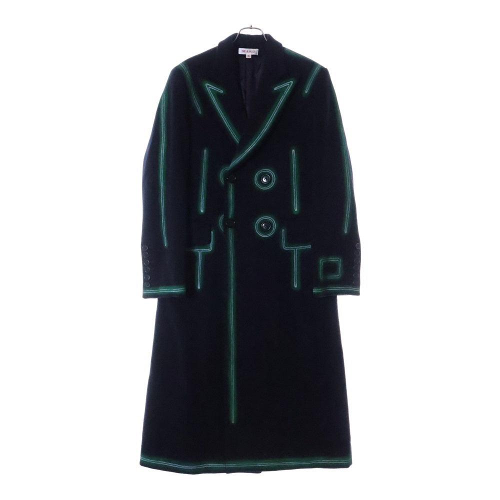 MASU(エムエーエスユー) 23AW ELECTRICAL CHESTER COAT エレクトリカル ウール チェスターコート ブラック/グリーン