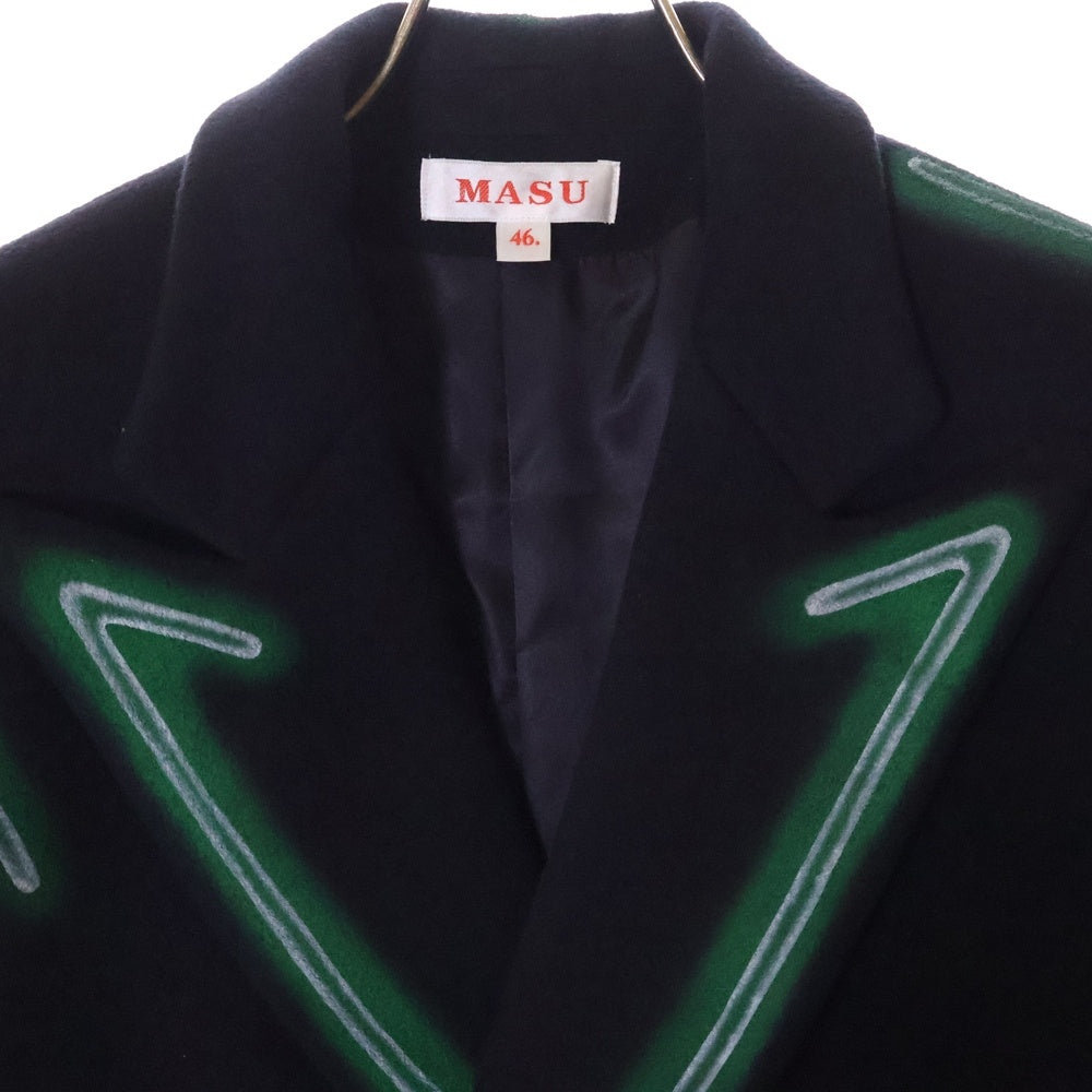 MASU(エムエーエスユー) 23AW ELECTRICAL CHESTER COAT エレクトリカル ウール チェスターコート ブラック/グリーン