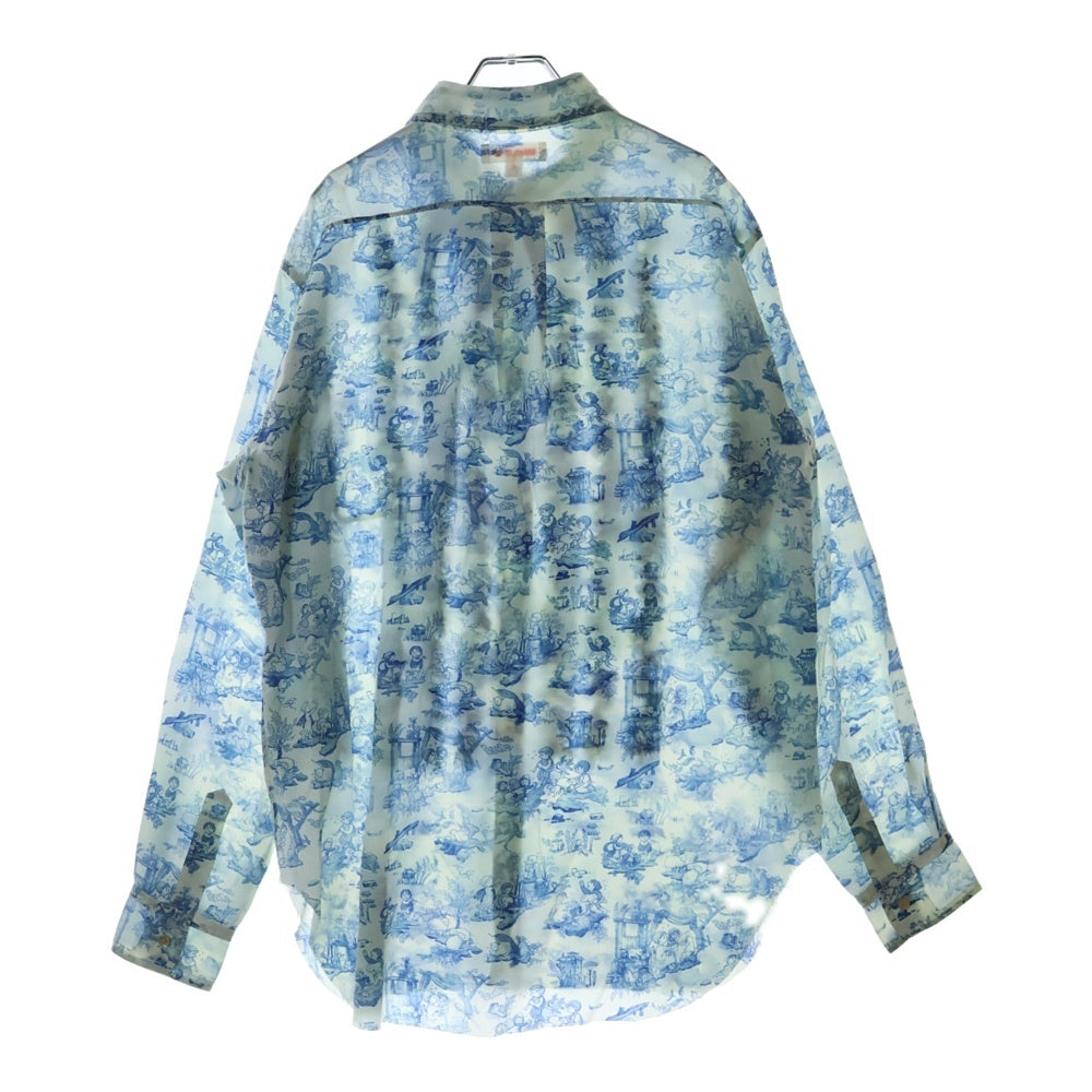 MASU(エムエーエスユー) 23AW COMIC TOILE DE JOUY FRILL SHIRTS コミック トワル デロングスリーブ 長袖フリルシャツ ライトブルー MFFW-SH0423