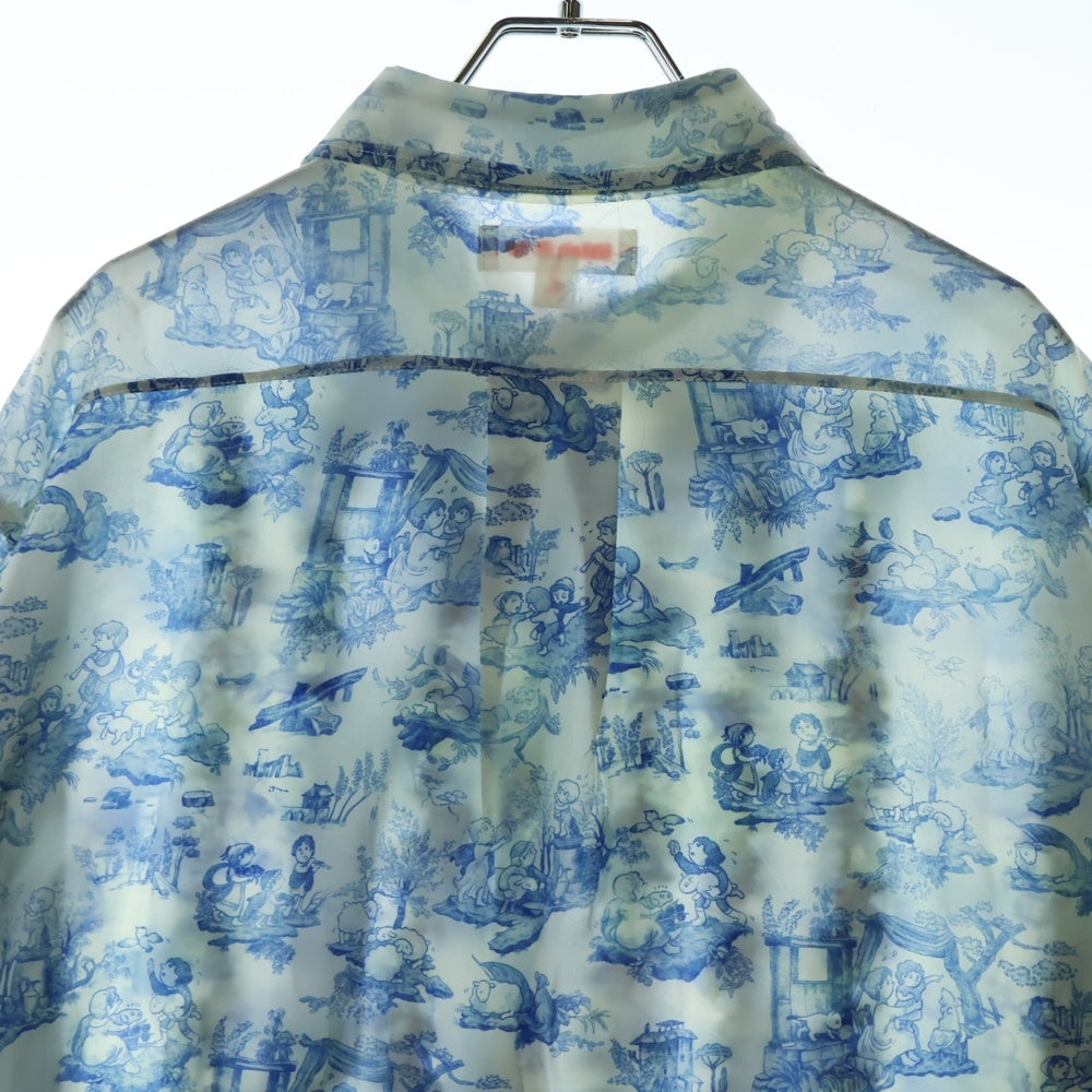 MASU(エムエーエスユー) 23AW COMIC TOILE DE JOUY FRILL SHIRTS コミック トワル デロングスリーブ 長袖フリルシャツ ライトブルー MFFW-SH0423